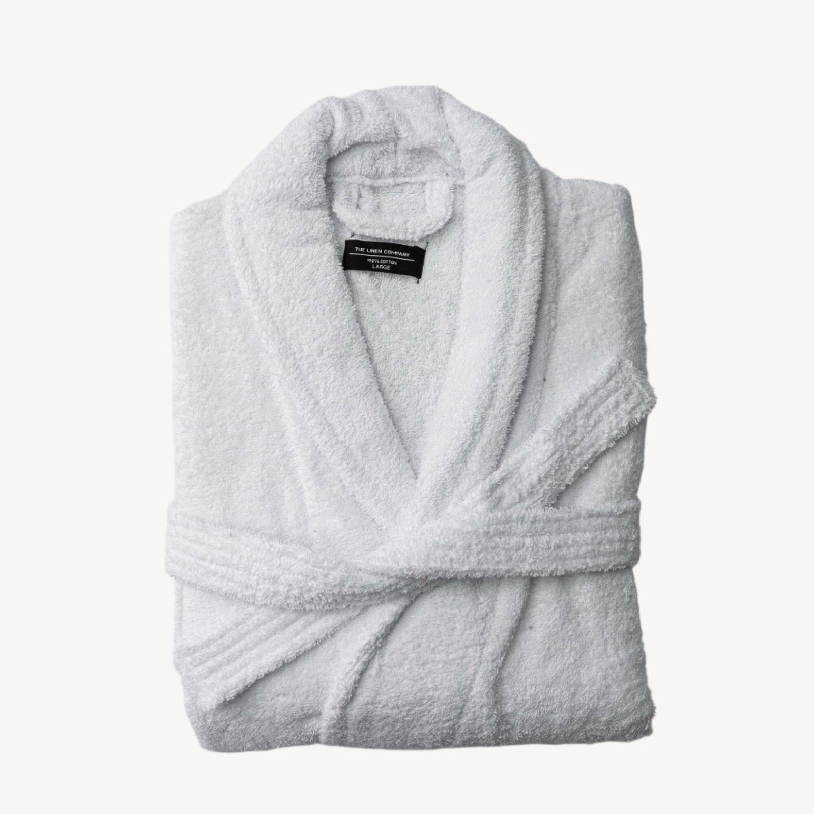 White Shawl Collar Bathrobe